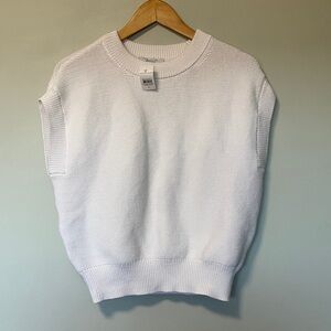 NWT Ann Taylor Cotton White Sleeveless Sweater